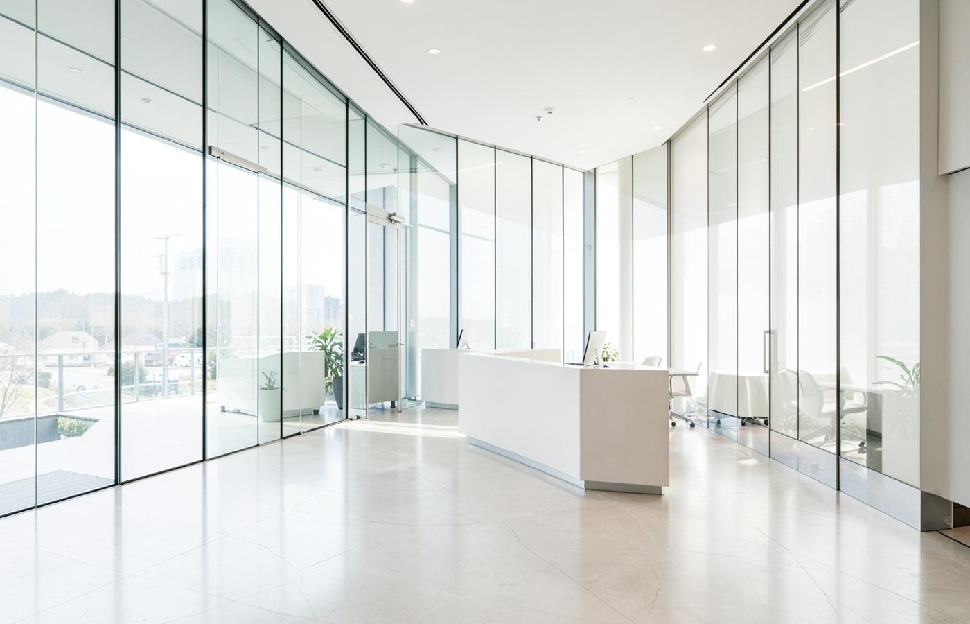 Spotless office lobby cleaned by FreshPoint Services